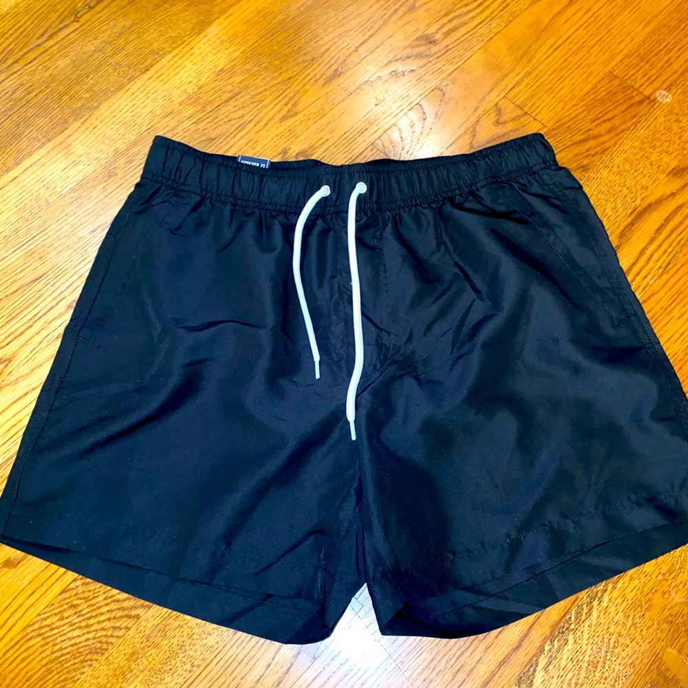 Black swim shorts
